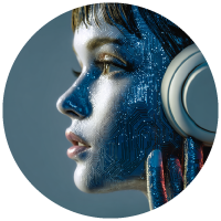 blue female ai robot