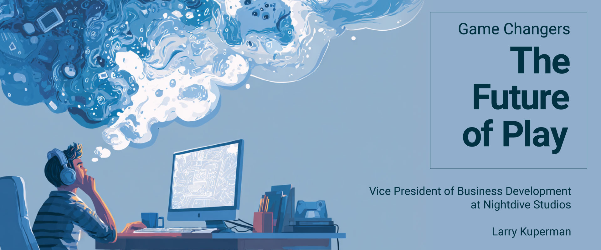 game developer with thought bubble