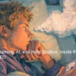 boy laying on pillow dreaming of video games