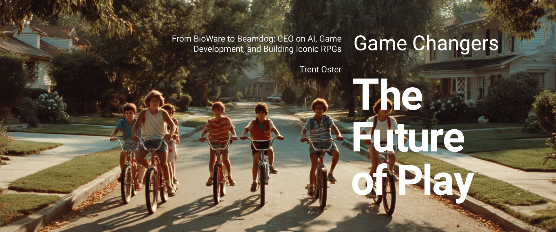 group of kids riding bikes down a street